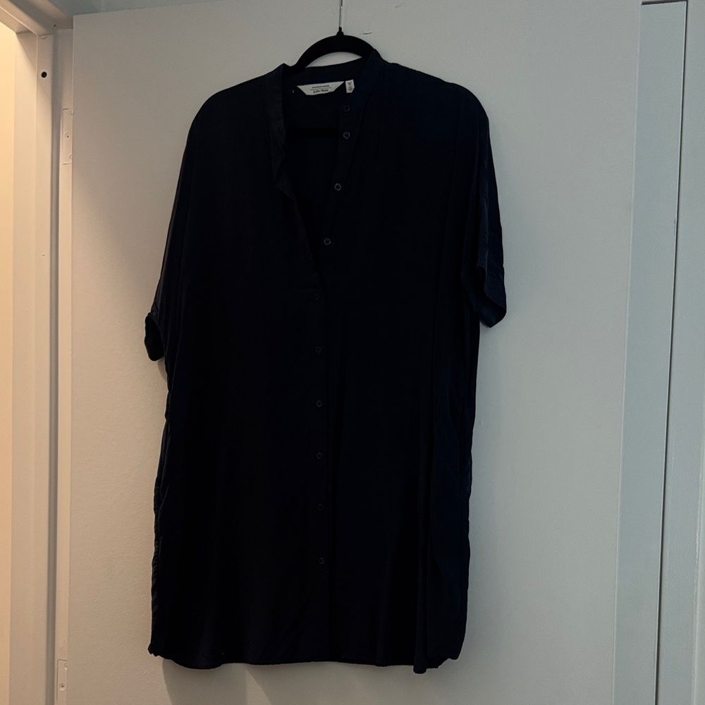 Navy Button Down Shirt for Women